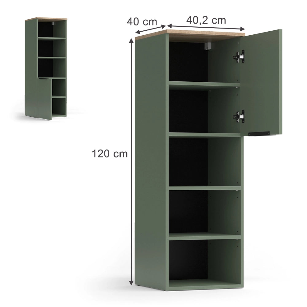 Vicco Armadio universale Verde 40.2 x 120 cm con una porta