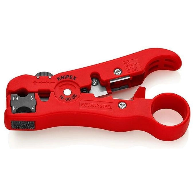 Knipex 16 60 06 SB Spelacavi per Cavi Coassiali RG 59 RG 6 RG 7 RG 11 125 mm colore Rosso