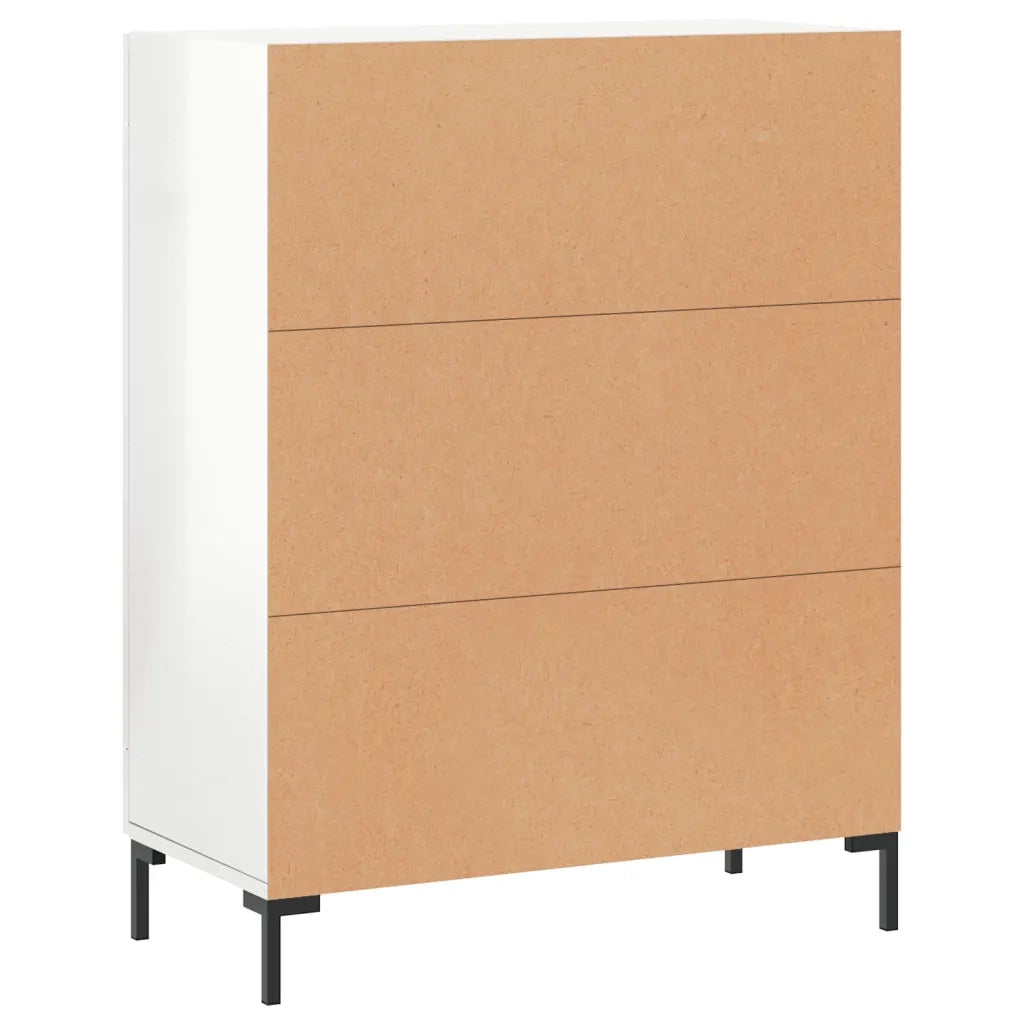 Credenza-Buffet-Armadio da cucina 69,5x34x90 cm in Legno Multistrato Bianco Lucido 459904