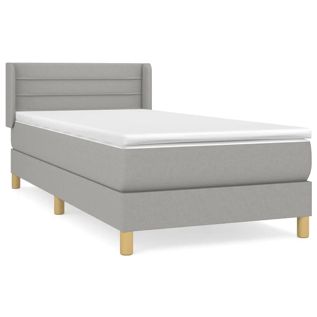 Giroletto a Molle con Materasso-Struttura Letto Grigio Chiaro 80x200 cm Tessuto 982133