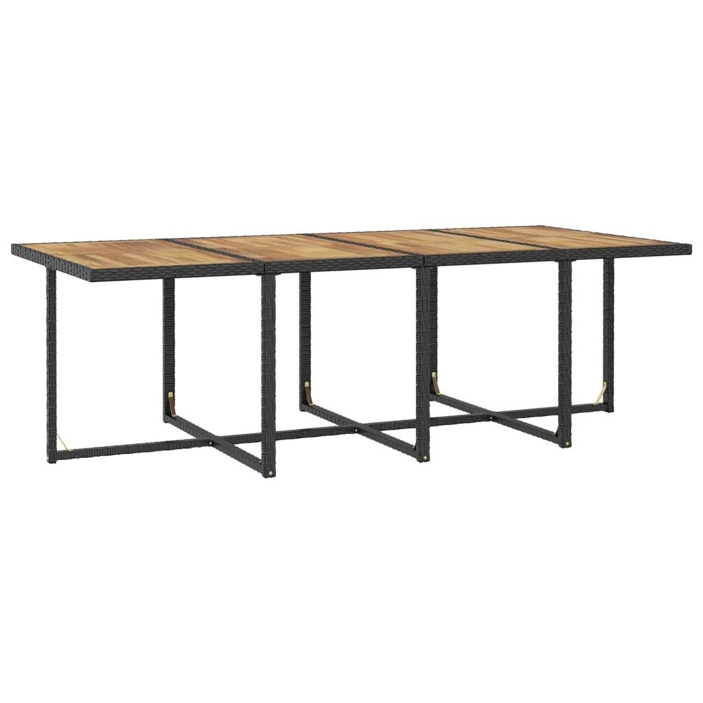 Set da Pranzo da Giardino 13 pz Polyrattan e Legno Acacia Nero cod mxl 57470