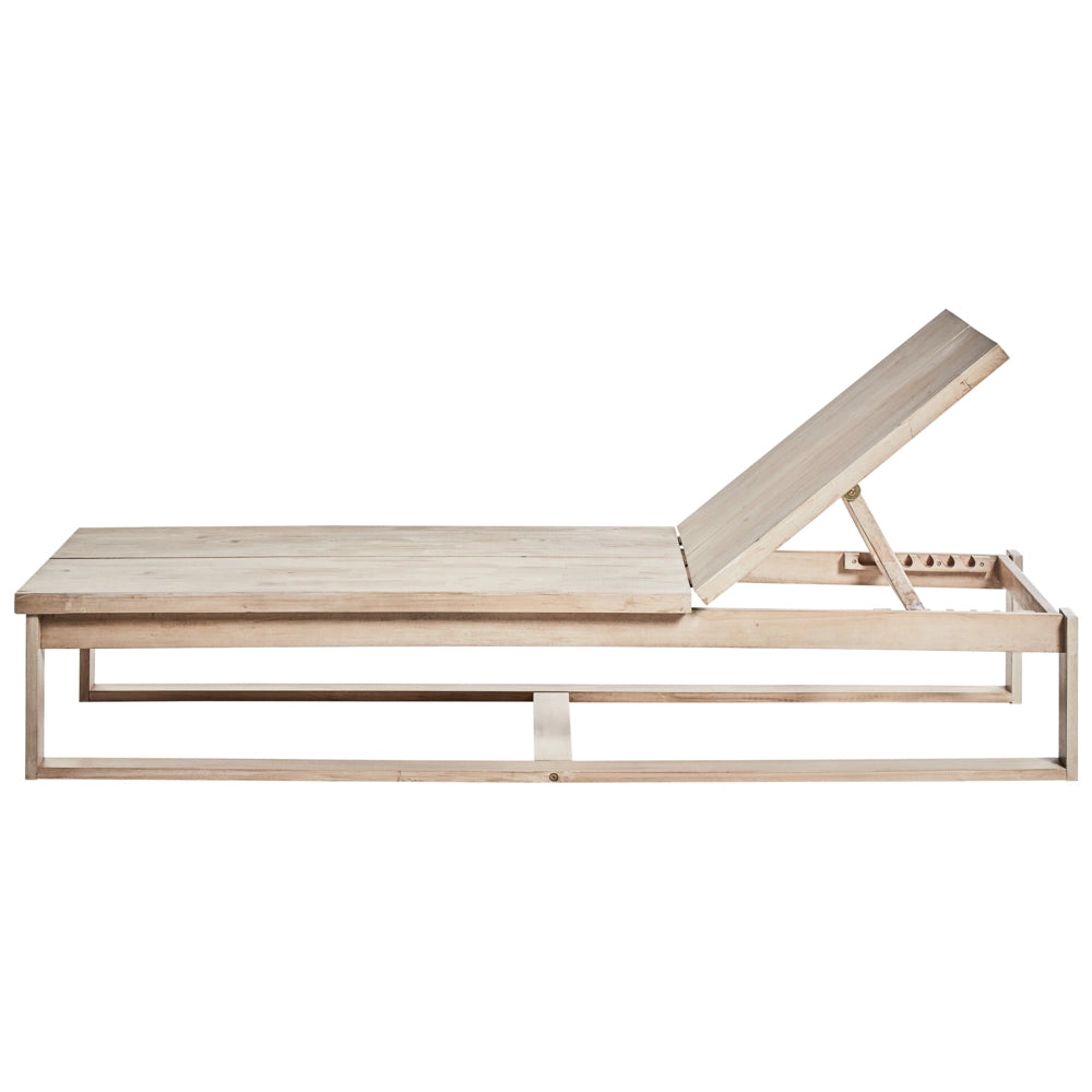 Set di 2 lettini da giardino reclinabili in legno d'acacia con cuscini bianco sporco reclinabile resistente alle intemperie