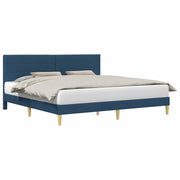 Letto matrimoniale | Letto per adulti | Struttura del letto con testiera Blu 180 x 200 cm Tessuto