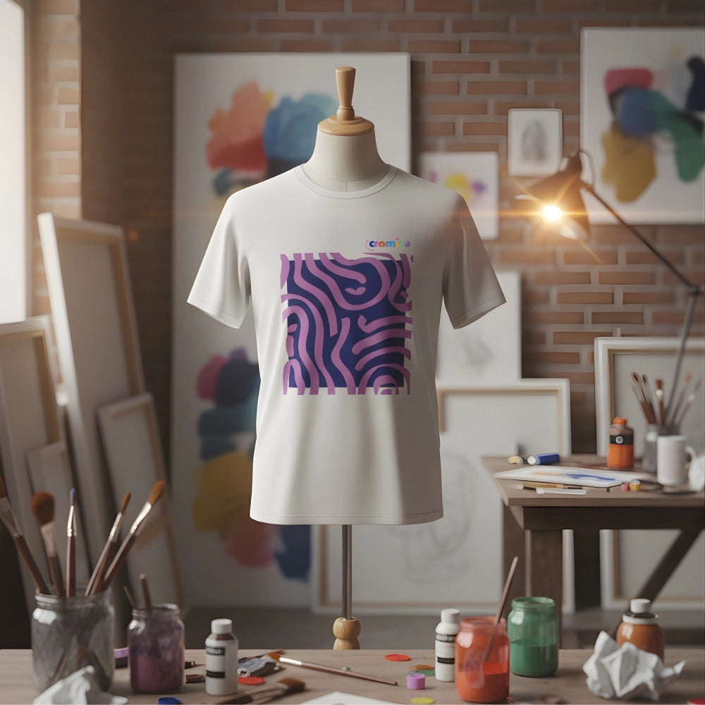 T-shirt cromika arte e colore in cotone naturale *** misura small - s, modello cromika waves, confezione 1