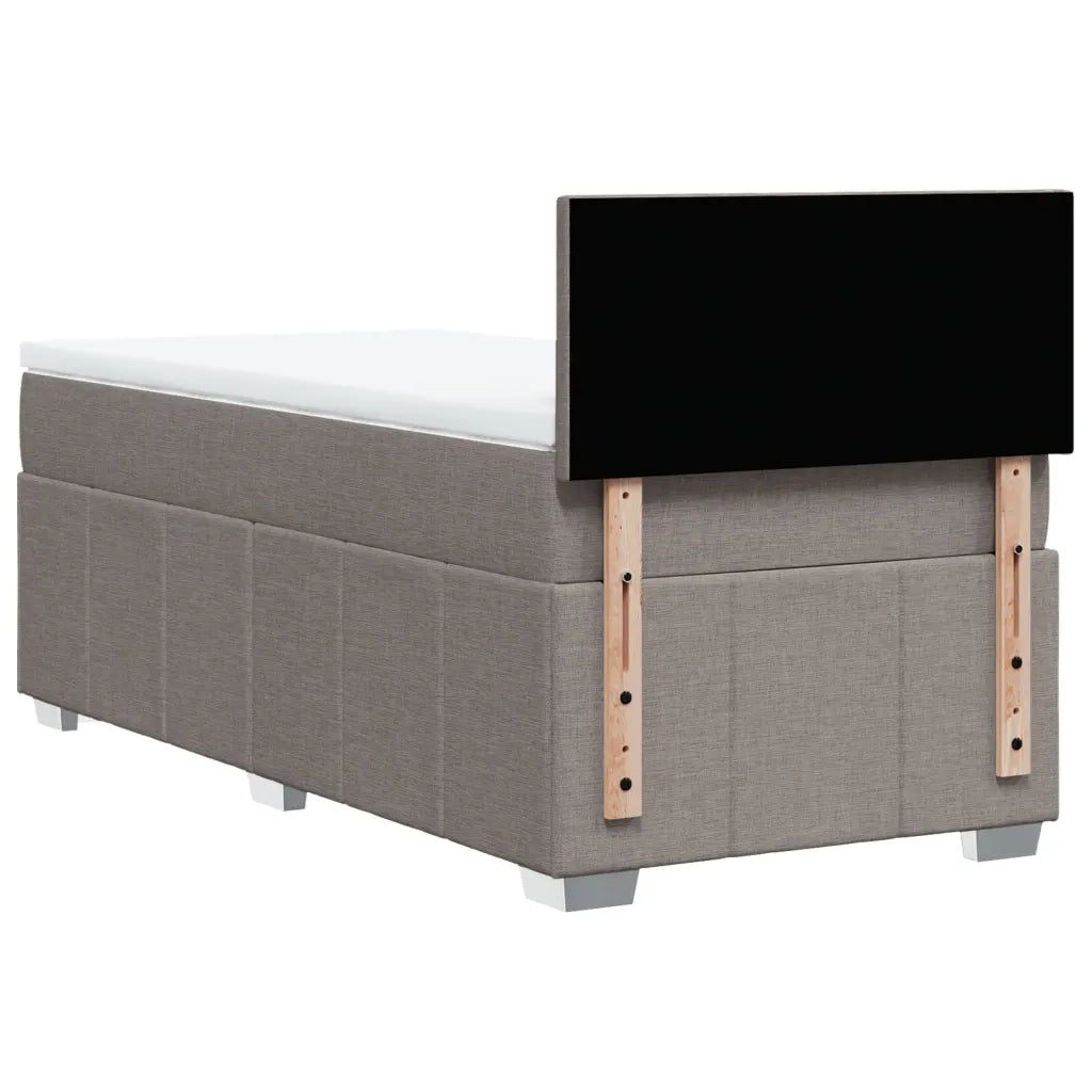Letto singolo | Letto per adulti | Giroletto a Molle con Materasso Tortora 90x200 cm inTessuto