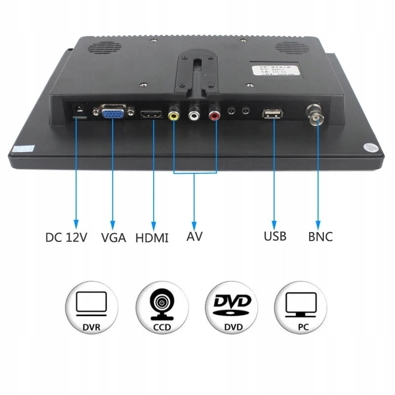 Display per Microscopio 10,1" – Alta Qualità Immagine | Risoluzione 1024x600, 16:9/4:3 | Uscite HDMI, USB, VGA, AV, BNC