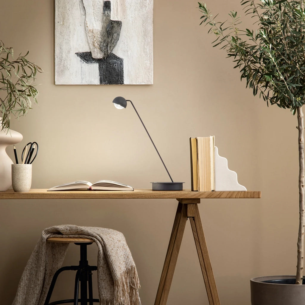 Lampada Da Tavolo Moderna Lyra Metallo Antracite Led 7W Dimmerabile Ip20