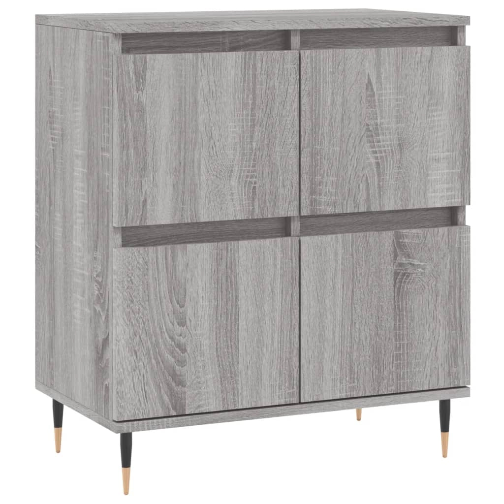 Buffet credenza cassettiera armadio mobile contenitore organizer cucina soggiorno salotti set di 2 legno ingegnerizzato Sonoma grigio 02_0036982