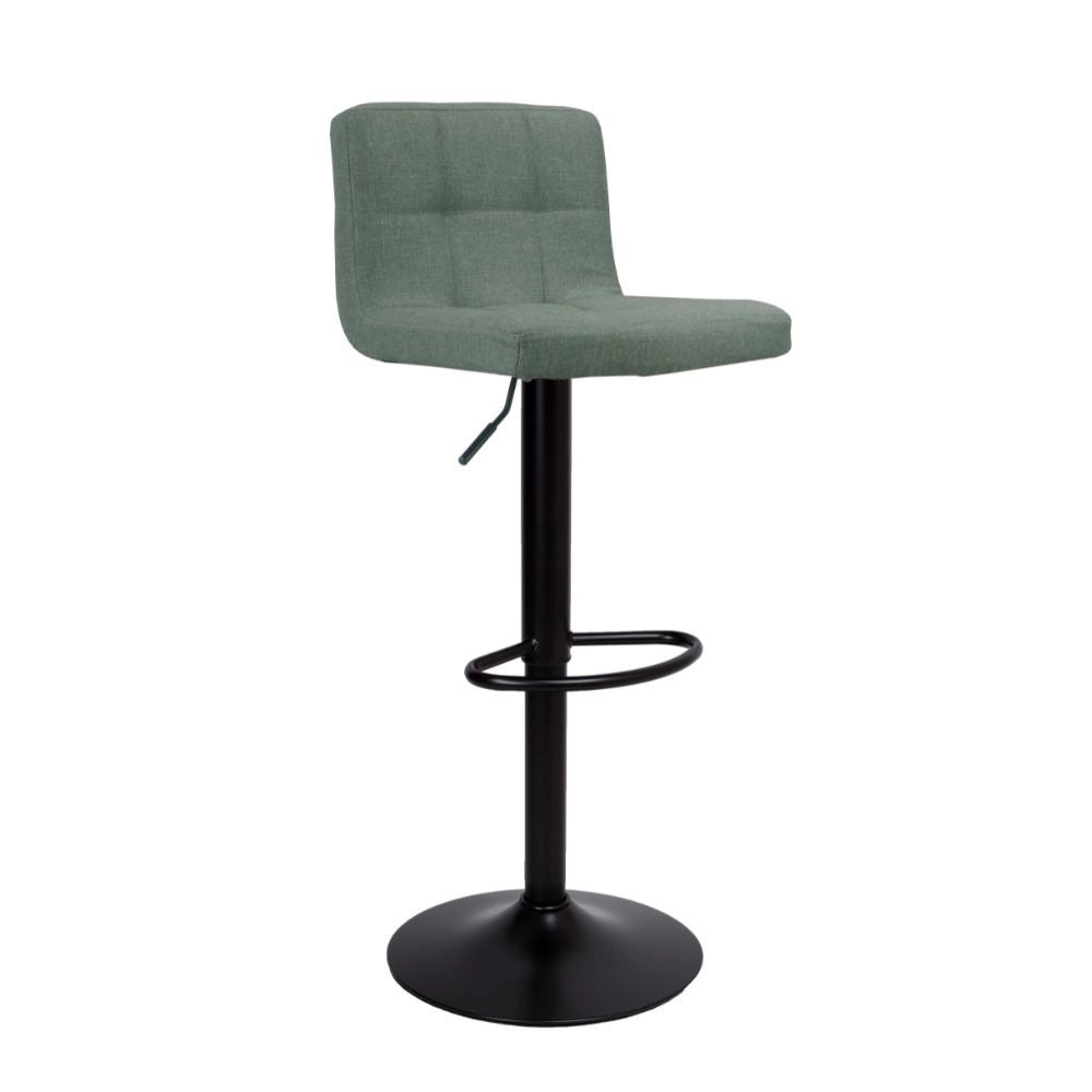 2x Sgabello regolabile Mosva colore verde con gambe nere opache