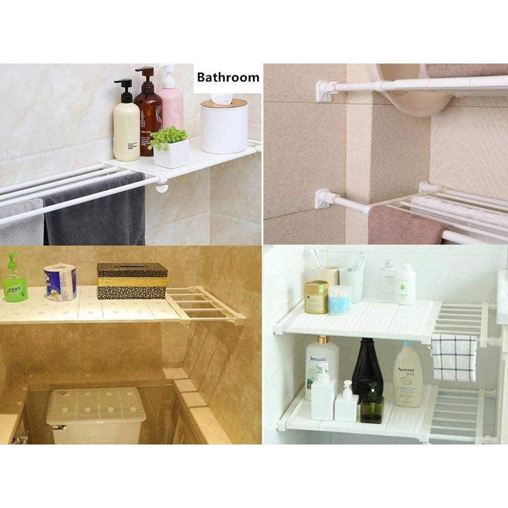 Trade Shop - Scaffale Telescopico Per Armadio Regolabile 30cm Allungabile Da 53-90 Cm Acciaio -