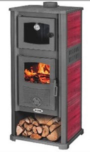 STUFA A LEGNA 11,3KW  KALOROSA  CON FORNO ROSSO 50x44xH119 cm