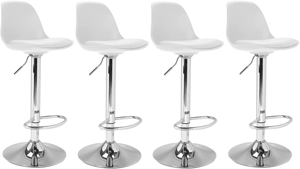 Set di 4 sgabelli da bar design bianco KARL