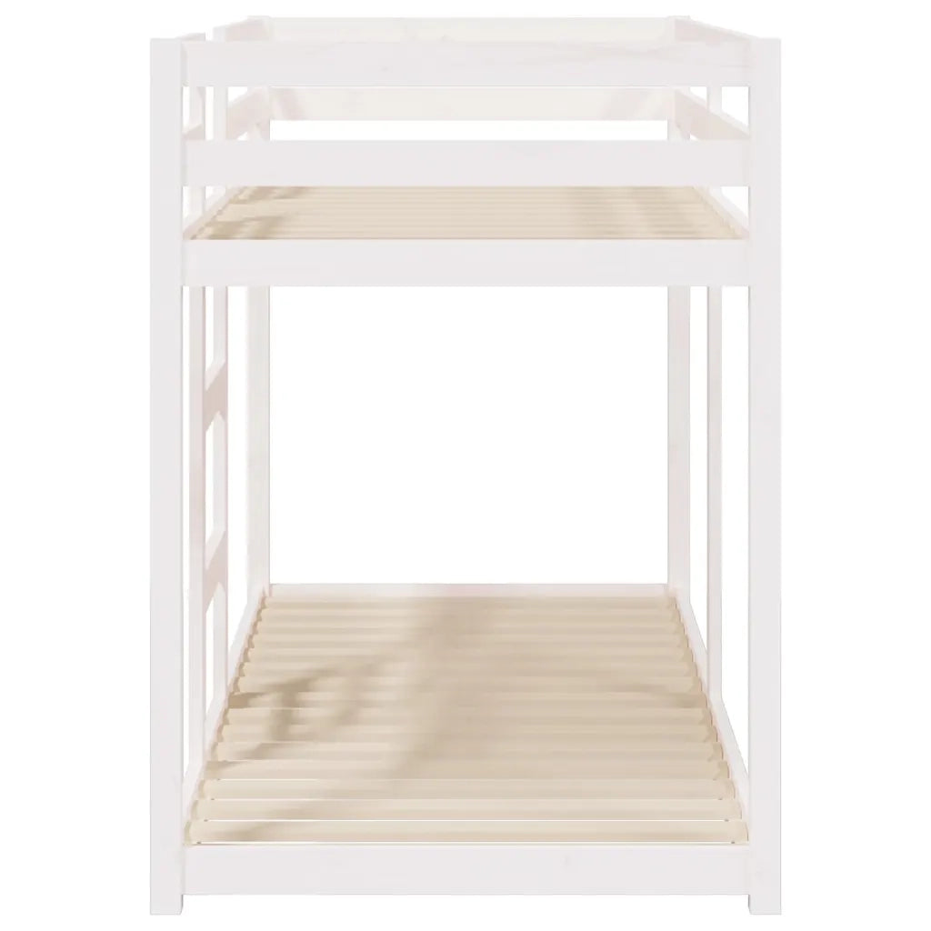 Letto singolo | Letto per adulti | Letto a Castello Bianco 75x190 cm in Legno Massello di Pino