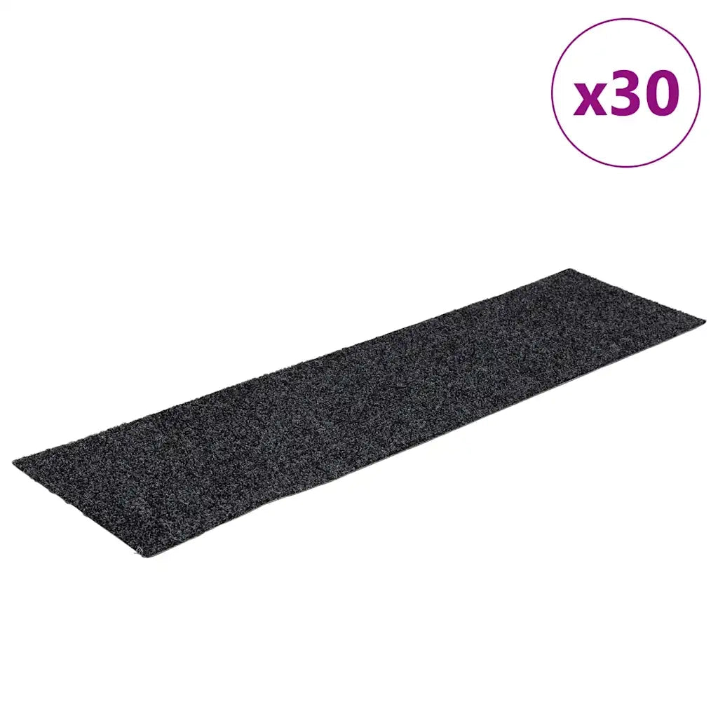 vidaXL Tappetini per scale autoadesivi 30 pz 76x20 cm Grigio Rettangolari