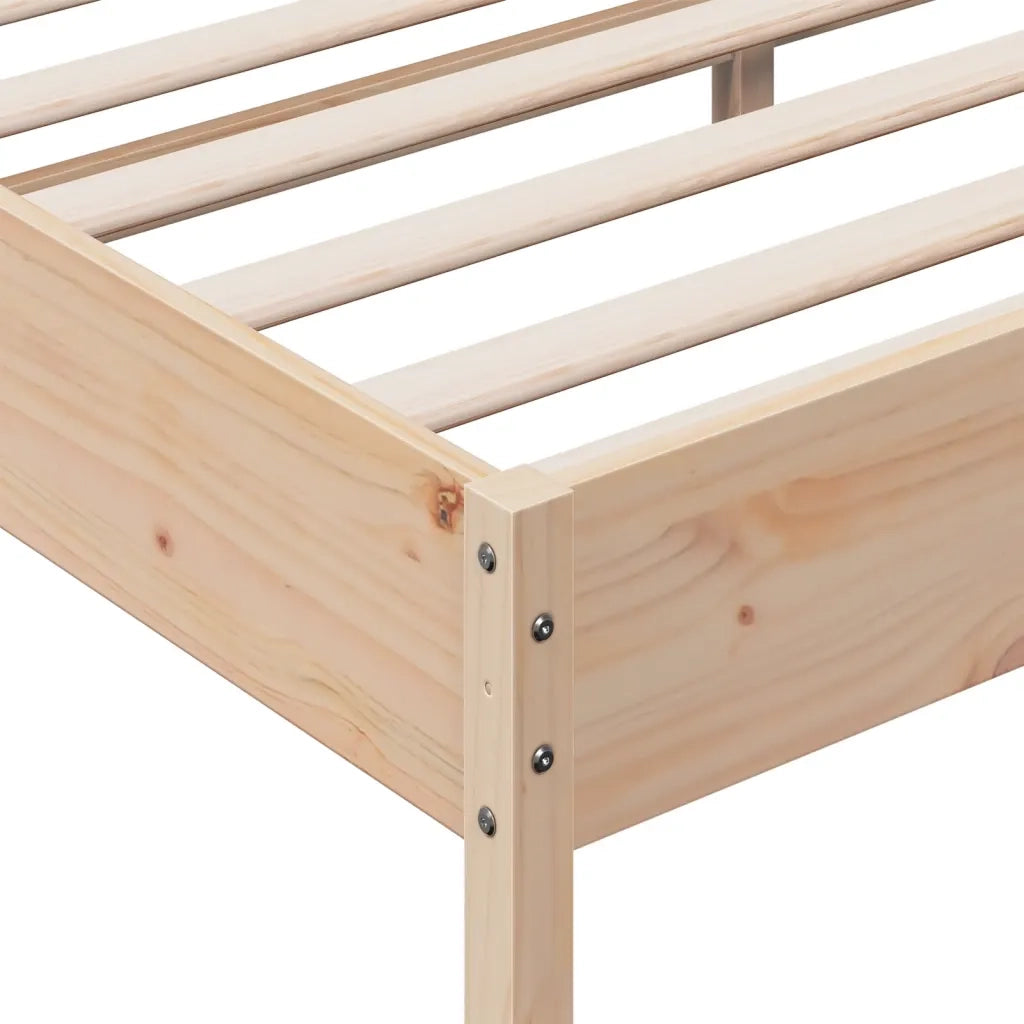 Letto matrimoniale | Letto per adulti | Giroletto senza Materasso 180x200 cm in Legno Massello di Pino