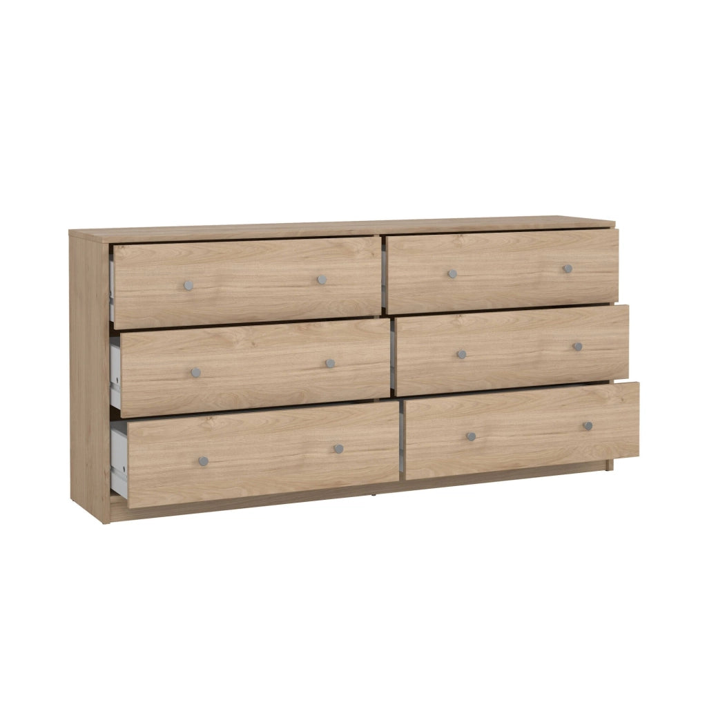 Credenza Rick, Buffet da soggiorno, Madia da salotto, Dispensa da cucina, 143x30 h68 cm, Rovere