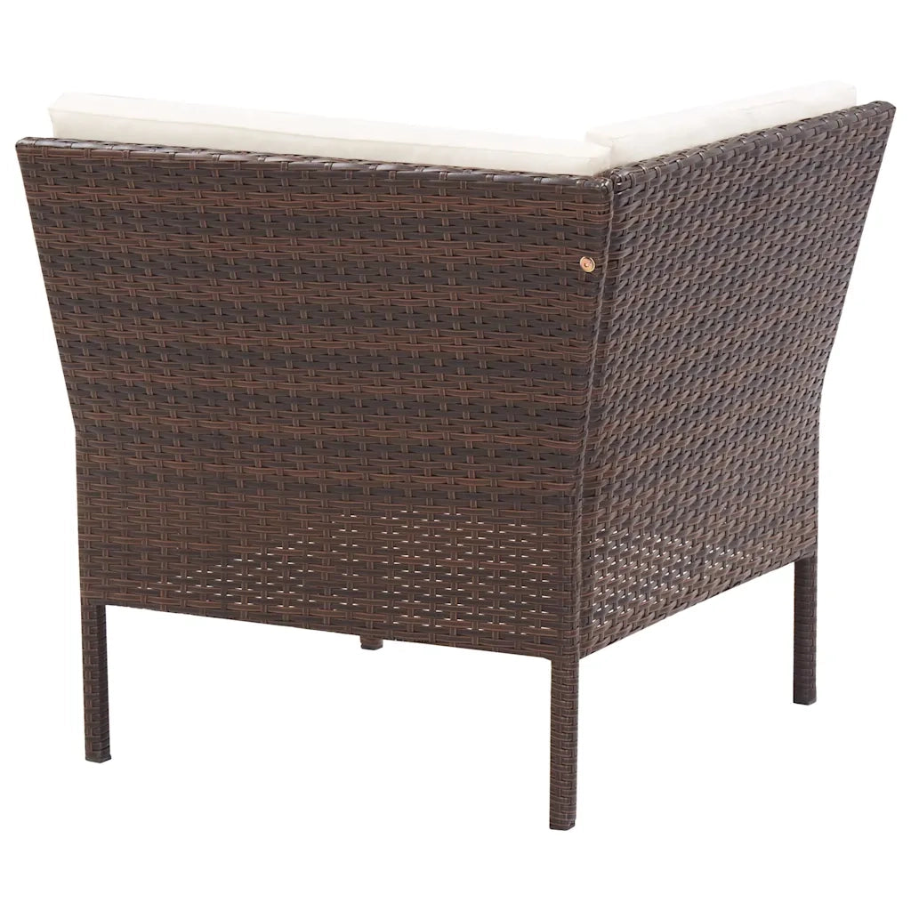 Set Divani da Giardino 6 pz con Cuscini in Polyrattan Marrone 48939