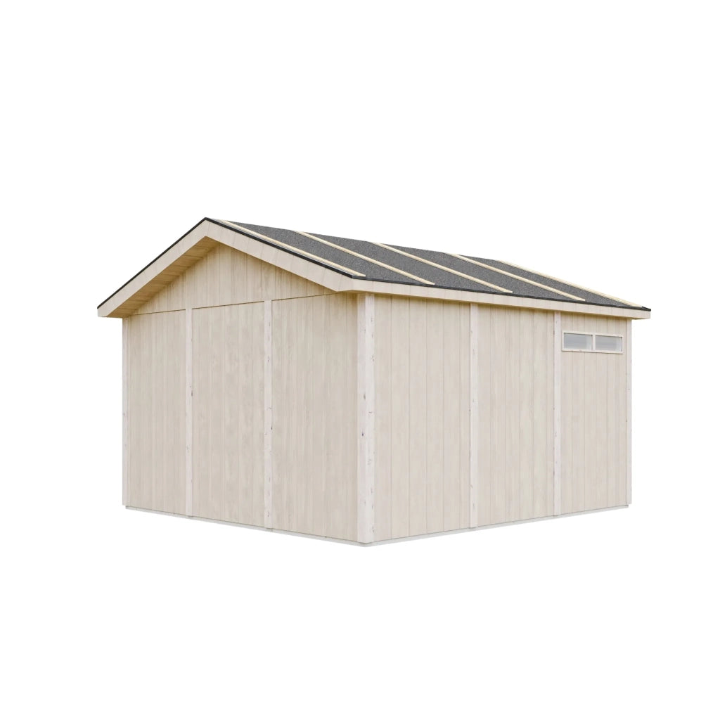 Garage di 13 m²- L378xL412 cm- Garage per moto, biciclette, attrezzi da giardino - Costruito con pannelli LP Smartside - Timbela M990B