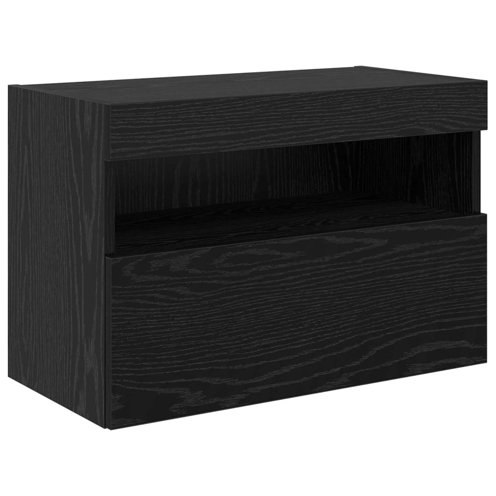 Unit¨¤ per TV a Muro 6 pz | Armadietto TV | Mobile Porta TV Rovere Nero Legno multistrato