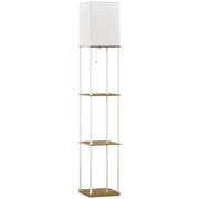 Tavolino con lampada da terra ¨C zephmum ¨C bianco 26x26x159 cm