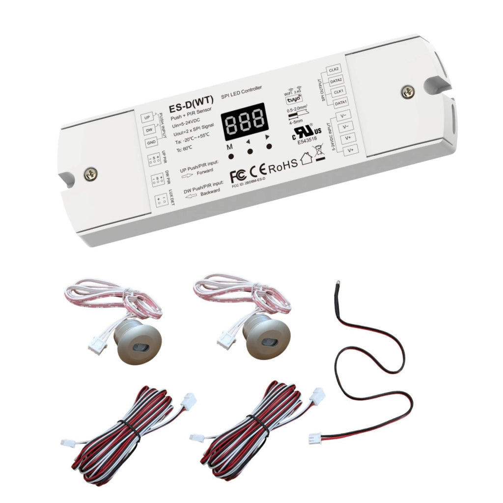 Controller Dimmer SPI Con Push Pulsante, Tuya WIFI, RF 2.4G, Sensore PIR, 5-24V 10A, 960 Pixel, Per Striscia Led Running