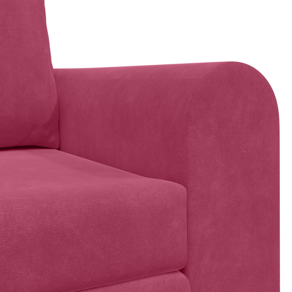 Divano Letto 2-in-1 Rosso Vino 148x71x83 cm Velluto
