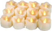 12 pezzi di candele LED senza fiamma che si appannano con timer/6 ore accese e 18 ore spente per ciclo - candele LED per esterni decorazioni di Halloween, lumine per fiere di Halloween, decorazioni di Natale