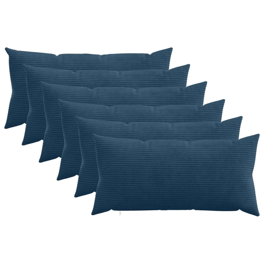 Federa 6 pcs HEERLEN Blu navy 40 x 70 cm corduroy 909548