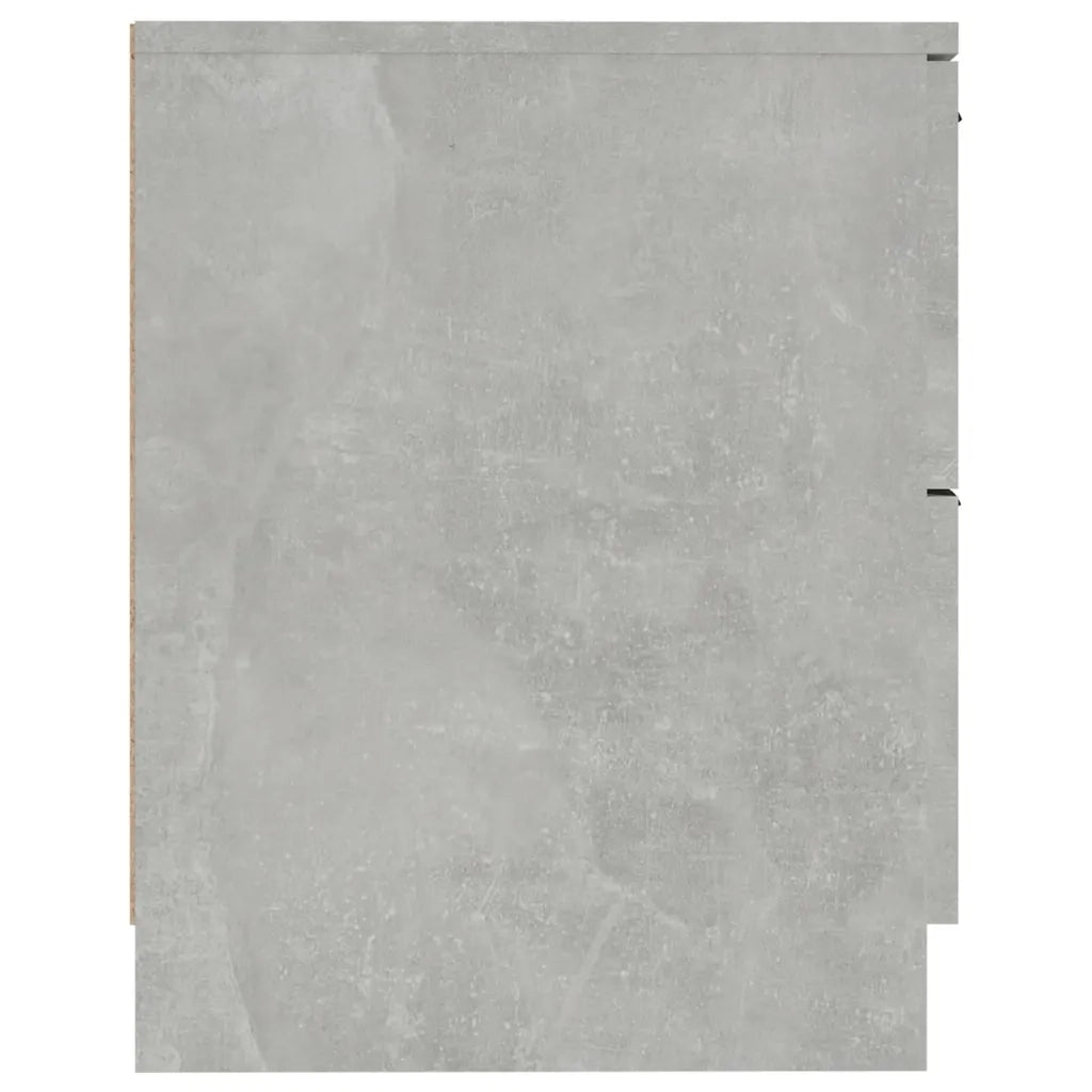 Set di 2 Comodini | Armadio da Notte | Mobiletto da notte Grigio Cemento in Legno Multistrato