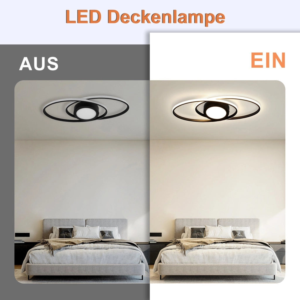 ZMH Lampada da soffitto plafoniera LED moderna dimmerabile 48W telecomando per corridoio
