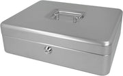 Cassetta di denaro fissa 301 x 242 x 91 mm - chiusura a chiave con 2 chiavi - argento - E-51002 - contenitore di denaro rigido
