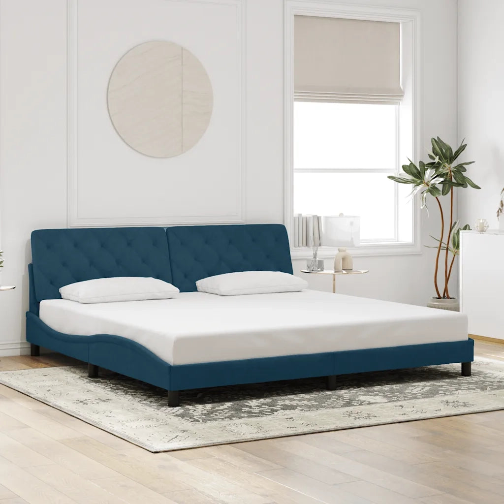 Giroletto con LED senza Materasso Blu 200x200 cm in Velluto 3213877