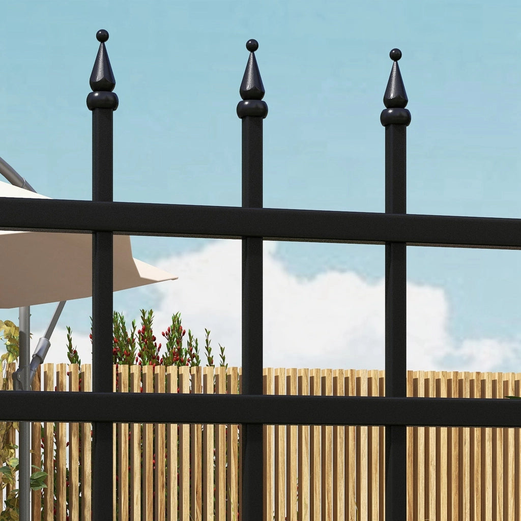 Cancello da Giardino di Sicurezza con Serratura 107x204 cm in Acciaio Zincato Nero