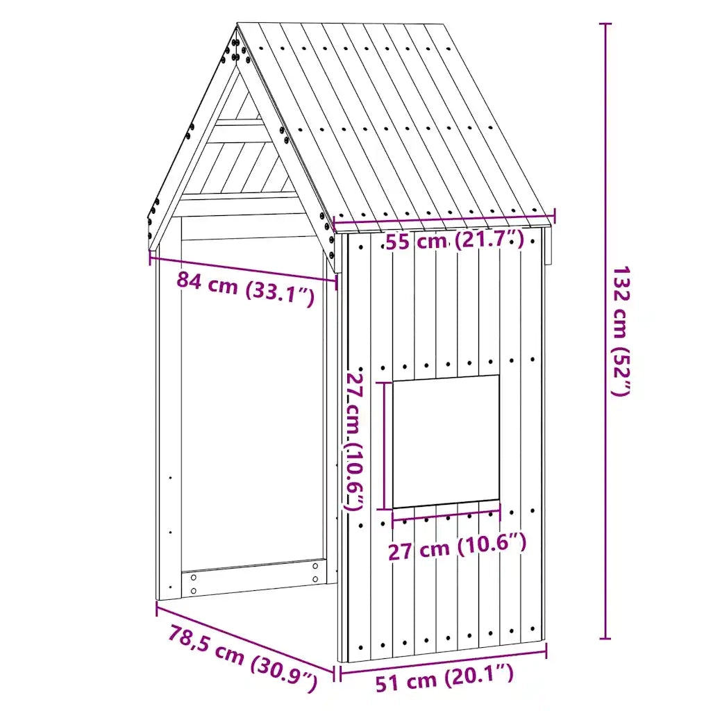 Tetto per Letto Bambini Bianco 60x89x134,5 Legno Massello Pino