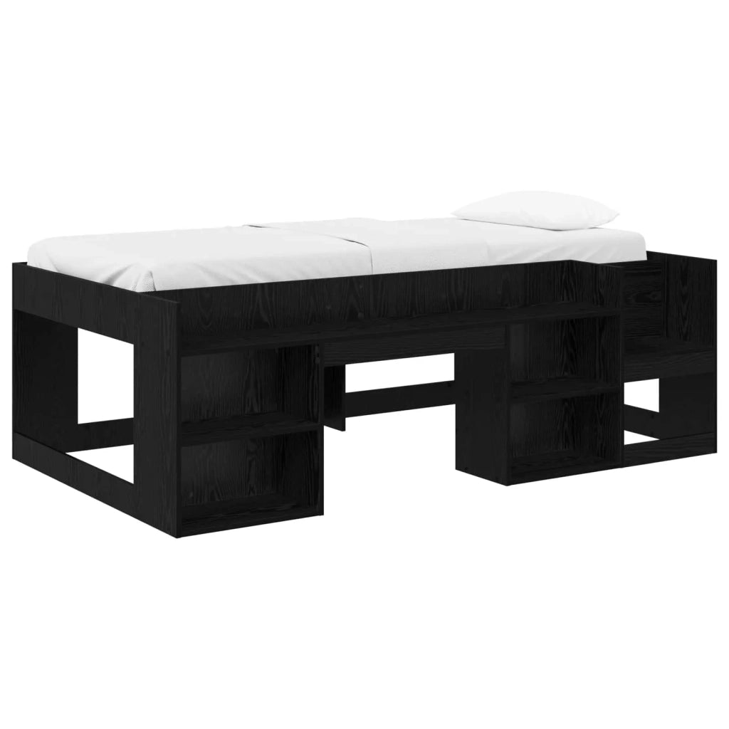 Struttura per Letto per Bambini con Ripostiglio Rovere Nero 3422612