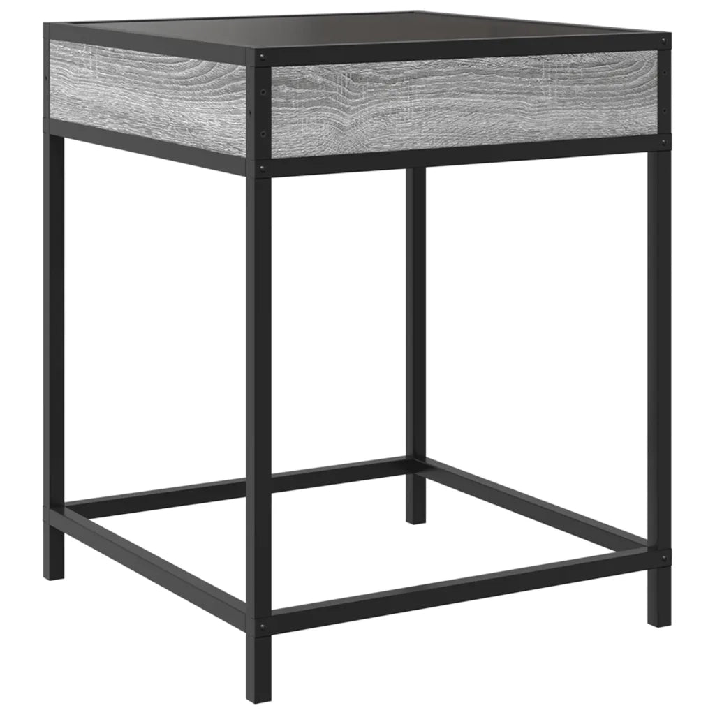 Tavolino da Salotto con LED Infinity Grigio Sonoma 40x40x51 cm