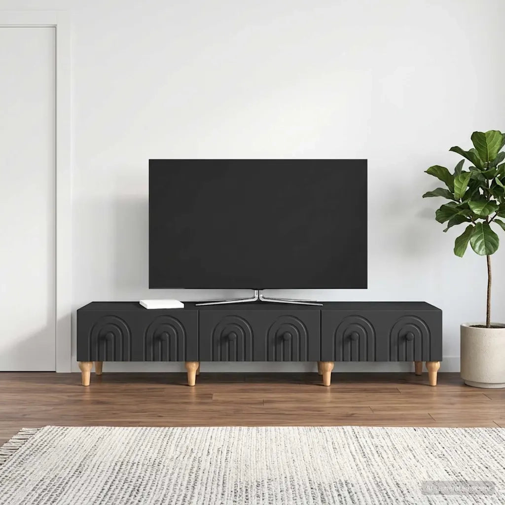 Mobile TV Nero 147 x 34,5 x 30 cm Legno ingegnerizzato 894246