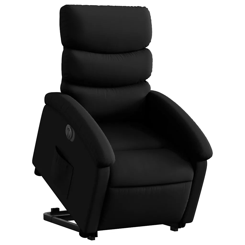 Poltrona Alzapersona Reclinabile Elettrica Nera in Similpelle 3204054