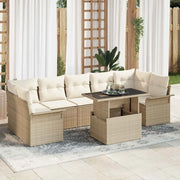 Set Divano da Giardino con cuscino 8 pcs Beige polyrattan 3348237