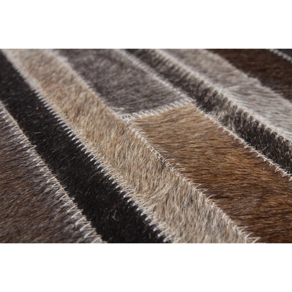 Tappeto in vera pelle Eclipse 100 patchwork grigio e marrone