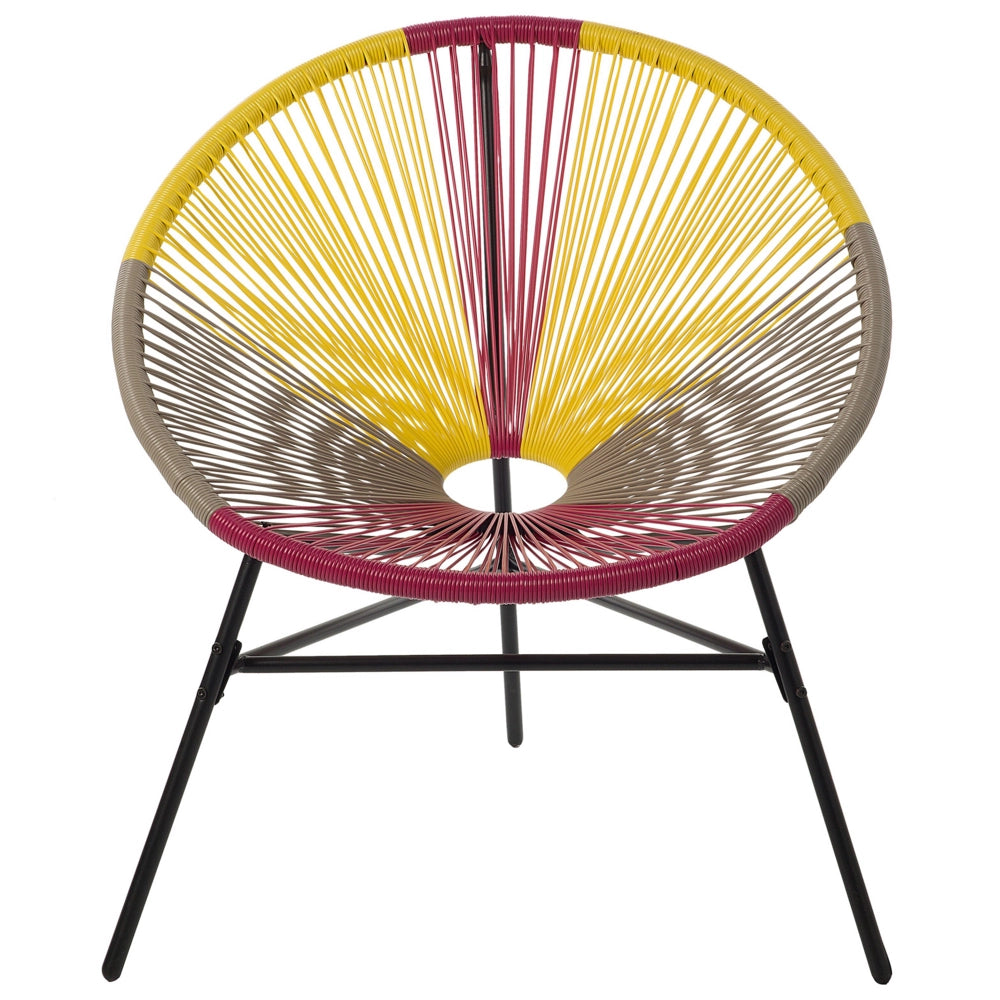 Set di 2 Sedie da Giardino spaghetti di colore rosa giallo beige stile Moderno contemporaneo