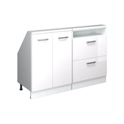 Set di mobili sottotetto Rion Bianco lucido/Bianco Set di 2 Vicco