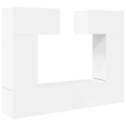 Set di Mobili Porta TV 6 pz | Armadietto TV | Mobile Porta TV Bianco in Legno Multistrato