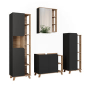Vicco Set di mobili da bagno Sonoma/antracite 4 parti