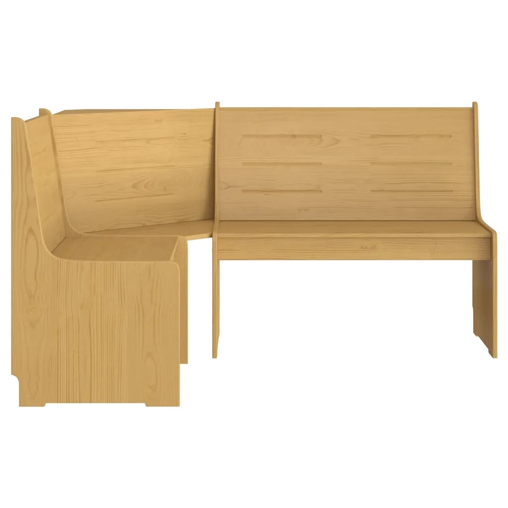 Panca Angolare-Sgabello-Panca da esterno REINE 151 cm in Legno di Pino Marrone ambra