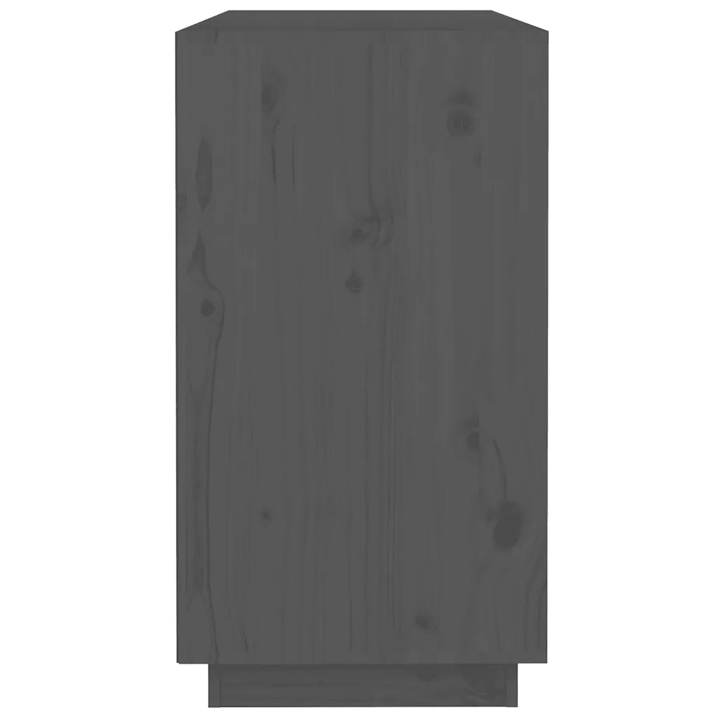 Credenza Grigia 100x40x75 cm in Legno Massello di Pino