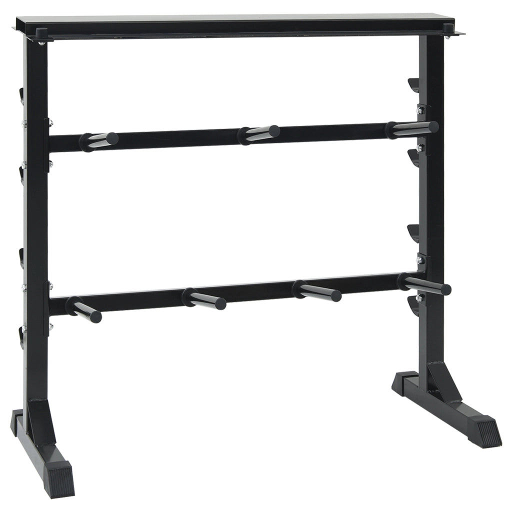 Porta Manubri con 7 Supporti e 8 Ganci 300 kg Acciaio