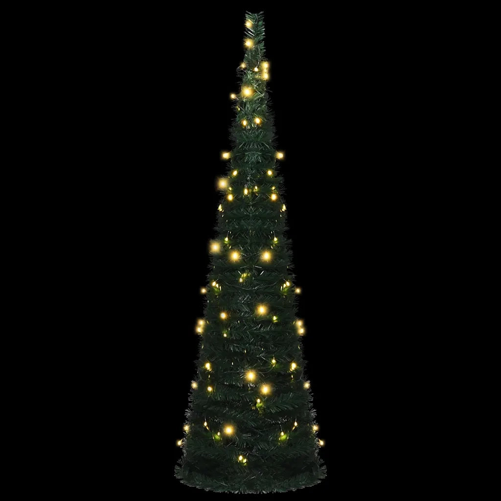 Albero di Natale | Decorazioni natalizie Artificiale Apribile Preilluminato Verde 150cm