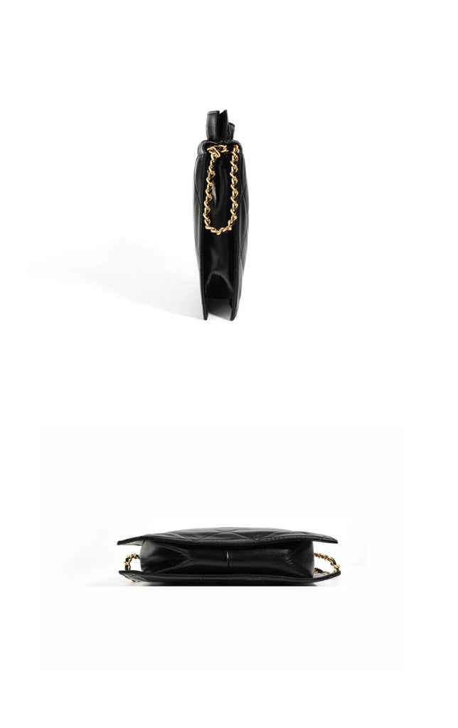 Borsa a mano/a tracolla da donna in vera pelle, colore nero.