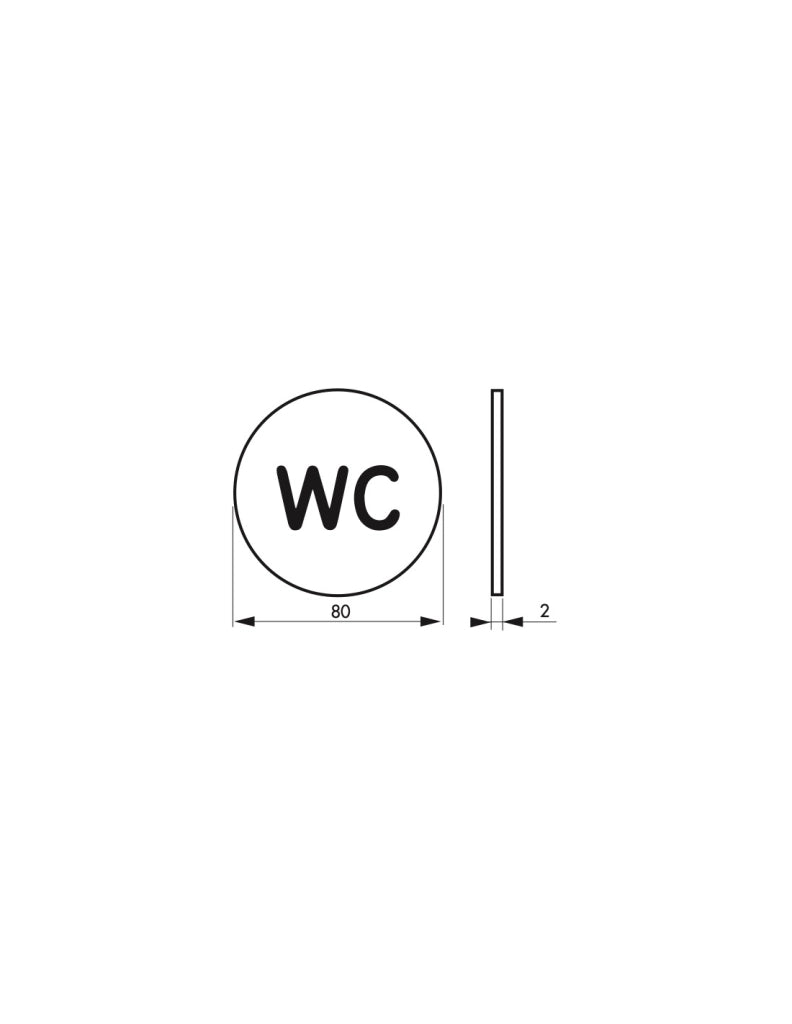 Targa segnaletica adesiva Ø 80 mm "WC" – THIRARD